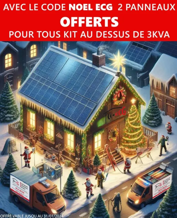 promo web de noel 2 panneaux photovoltaïque en cadeaux , Monistrol-sur-Loire, ECG
